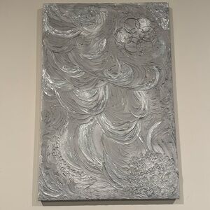 Gray Handmade plaster canvas